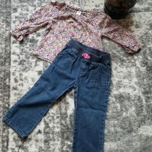 2T Outfit Jean and Long Sleeve Shirt